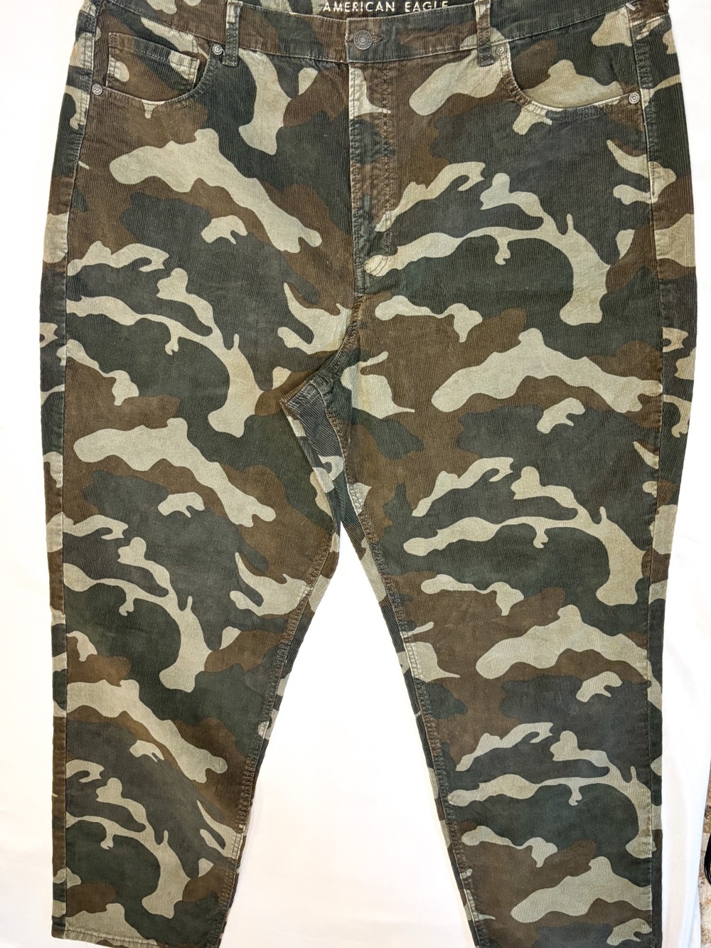 American Eagle Outfitters Women's Corduroy Camo Pants - Green, Brown, Tan - Picture 4 of 6